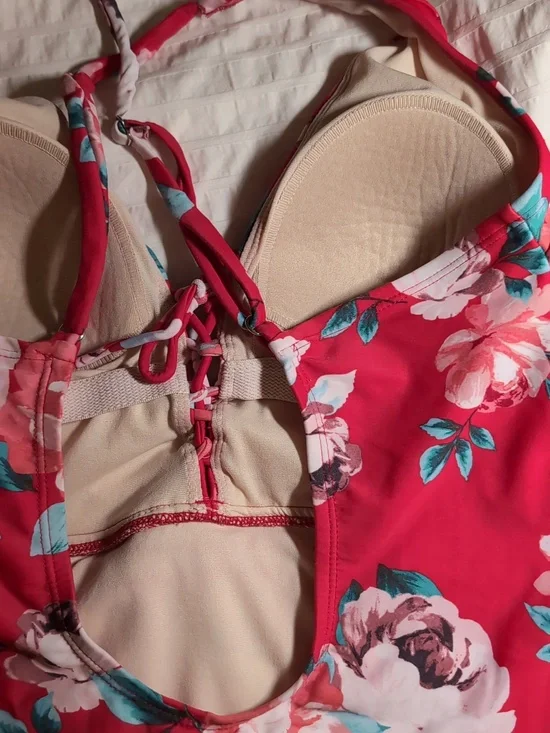 Kona Sol Pink Floral One-Piece Swimsuit - Picture 8 of 8